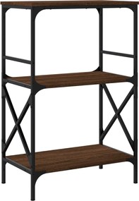 vidaXL Βιβλιοθήκη 3 Επιπέδων Καφέ Δρυς 59x35x90,5 εκ. Επεξεργ. Ξύλο