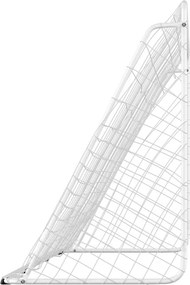 vidaXL Τέρμα Ποδοσφαίρου με Δίχτυ Λευκό 366 x 122 x 182 εκ. από Ατσάλι
