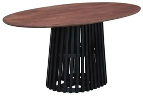 Τραπέζι Τραπεζαρίας Οβάλ Mekong Fylliana σε Καφέ - Μαύρο χρώμα 180x90x76εκ 180x90x76 εκ.