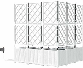vidaXL Γλάστρα Κήπου 5 τμχ. Λευκό 120 x 120 x 142 cm PP