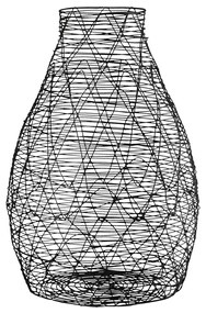 Βάζο Βολβώδες Μεταλλικό Μαύρο D17X26Cm D17X26Cm