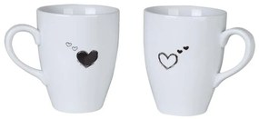 Κούπες (Σετ 2Τμχ) 710KTP3642 8x8x10cm 240ml Black-White Hermia Porcelain