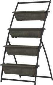 Plant Stairs Flower Stairs Ράφι φυτών Stackable Weather Resistant 76cm x 79cm x 162cm Καφέ