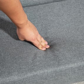 HOMCOM Τριθέσιος Καναπές Ταπετσαρίας, Ξύλο Καουτσούκ, 154,5 x 69,5 x 73 εκ., Γκρι