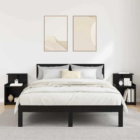 vidaXL κομοδίνα  2 τεμ Μαύρη Οξιά 40x35x60 εκ. Επεξεργασμένου Ξύλου