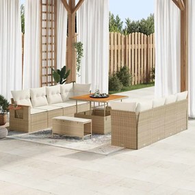 vidaXL Σετ Καναπέ Κήπου 11 pcs μπεζ και κρεμ 100 x 100 x 71 cm