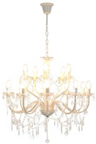 vidaXL Πολυέλαιος 2 Επιπέδων Λευκός με 15 Ντουί Ε14