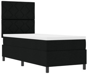 vidaXL Κρεβάτι με Αποθήκευση & Στρώμα & LED Μαύρο 80x200 εκ. Ύφασμα