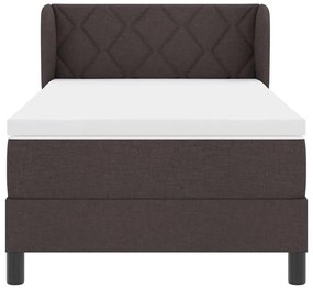 vidaXL Κρεβάτι box spring με στρώμα με στρώμα Σκούρο καφέ Σκούρο καφέ
