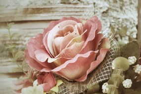 Εικόνα ροζ vintage τριαντάφυλλο - 60x40
