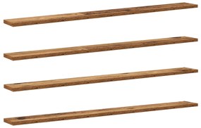 vidaXL Δίσκος Βιβλιοθήκης 4 pcs Καφέ 100 x 40 x 1.5 εκ. Μοριοσανίδα