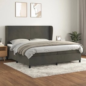 ΚΡΕΒΑΤΙ BOXSPRING ΜΕ ΣΤΡΩΜΑ ΣΚΟΥΡΟ ΓΚΡΙ 200X200 ΕΚ. ΒΕΛΟΥΔΙΝΟ 3129112