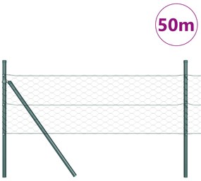 vidaXL Περίφραξη Εξαγώνου Πράσινη 0.4x50 μ Ατσάλι