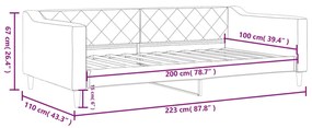 ΚΑΝΑΠΕΣ ΚΡΕΒΑΤΙ ΣΚΟΥΡΟ ΓΚΡΙ 100X200 ΕΚ. ΥΦΑΣΜΑΤΙΝΟΣ 354167