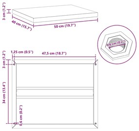 ΡΑΦΙΑ ΤΟΙΧΟΥ 2 ΤΕΜ. ΑΣΗΜΙ 50X40X3 ΕΚ. ΑΝΟΞΕΙΔΩΤΟ ΑΤΣΑΛΙ 30284