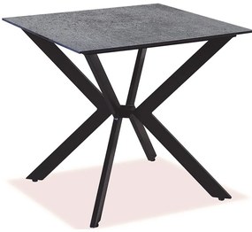 Τραπέζι Τετράγωνο Αλουμινίου Hpl 22496 70x70x75cm Black-Grey