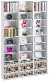 VEVOR Media Storage Cabinet 9 Layers Adjustable DVD Shelves Holds 756 CDs White