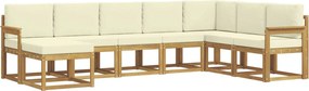 vidaXL Σειρά Καναπέ Εξωτερικού με μαξιλάρι 8 pcs Λευκό και Κρεμ