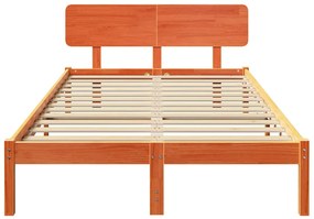 vidaXL Σκελετός Κρεβατιού Κερωτό καφέ 140 x 190 cm Μασίφ ξύλο πεύκου