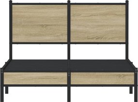 vidaXL Σκελετός Κρεβ. Χωρίς Στρώμα Sonoma Δρυς 120x200 εκ. Μεταλλικό