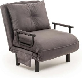 Πολυθρόνα-Κρεβάτι Γκρι SENTO SINGLE 75x50x75