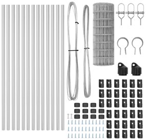 vidaXL Euro Fence με 13 Πόλους 0.6x25 μ Γαλβανισμένος Χάλυβας
