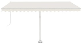 vidaXL Τέντα Συρόμενη Χειροκίνητη με LED Κρεμ 450 x 300 εκ.