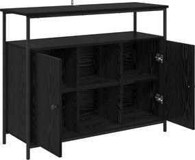 vidaXL Πλαϊνό γραφείο Μαύρη Οξυά 100 x 35 x 80 εκ. Επεξεργασμένο ξύλο