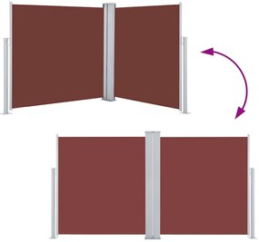 vidaXL Σκίαστρο Πλαϊνό Συρόμενο Καφέ 120 x 600 εκ.
