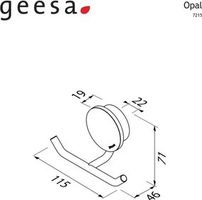 Geesa Opal 7215 Black Matt - Αγκιστρο διπλο