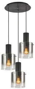 Κρεμαστό Φωτιστικό Οροφής 3xE27 60W IP20 Μαύρο GEA-GEA-3R Sunlight-GEA-GEA-3R-Μαύρο GEA-GEA-3R