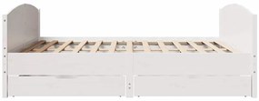 vidaXL Σκελετός Κρεβ. Χωρίς Στρώμα Λευκό 180x200 εκ Μασίφ Πεύκο