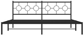 vidaXL Πλαίσιο Κρεβατιού με Κεφαλάρι Μαύρο 200 x 200 εκ. Μεταλλικό