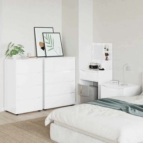 vidaXL Ντουλάπες Αποθήκευσης 2 pcs Υψηλής γυαλάδας λευκό