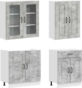 vidaXL Μονάδα κουζίνας KALMAR 8 pcs Γκρι Σκυροδέματος
