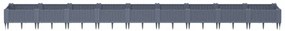 vidaXL Ζαρντινιέρα με Πασσάλους Μπλε Γκρι 362,5x42,5x28,5εκ. Πολυπροπυλένιο