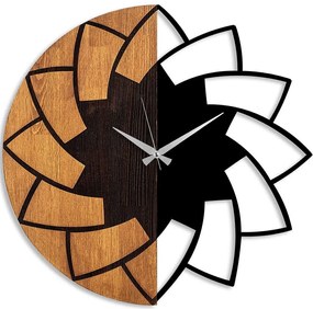 Ρολόι Τοίχου 539TNL1178 Φ56cm Walnut-Black Wallity Metal,Wood