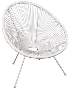 ACAPULCO Πολυθρόνα Μέταλλο Βαφή Άσπρο, Rattan Άσπρο  73x76x89cm Ε245,Α1