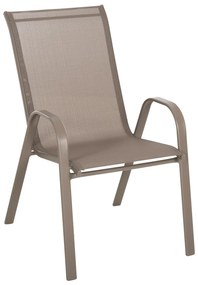 OUTDOOR ARMCHAIR LEON  CHAMPAGNE METAL FRAME-CHAMPAGNE TEXTILENE 54x70x93Hcm.