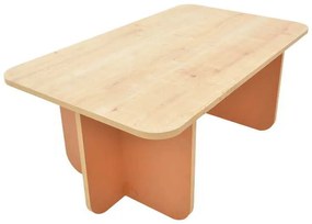 Τραπέζι Bοca pakoworld σε oak-κεραμιδί απόχρωση 100x60x42εκ