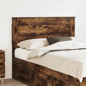 vidaXL Κεφαλάρι με κεφαλάρι Καπνιστό Δρύς 135 cm Επεξεργασμένο ξύλο