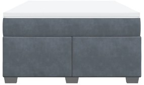 vidaXL Κρεβάτι Boxspring με Στρώμα Σκούρο Γκρι 140x190 εκ. Βελούδινο