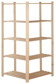 vidaXL Γωνιακή Ραφιέρα 5 Επιπέδων 82,5x82,5 x170 εκ. Μασίφ Ξύλο Πεύκου