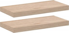 vidaXL Ράφια Τοίχου 2 τεμ. 50x23,5x4 εκ. Επεξεργασμένο Ξύλο