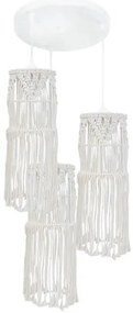 Φωτιστικό Οροφής Τρίφωτο Heronia Macrame 01 Handmade 31-1062 Rope/White