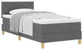 vidaXL Κρεβάτι Σπαστού με Στρώμα Σκούρο Γκρι 100x200 εκ Ύφασμα