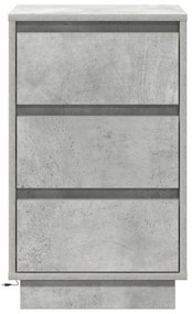vidaXL Κομοδίνο  με LED Γκρι Σκυρόδεμα 39x34.5x65 εκ. Επεξεργασμένο Ξύλο