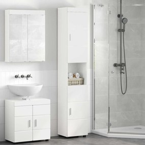 vidaXL Σετ Ντουλαπιών Μπάνιου TULUM Υψηλής γυαλάδας λευκό