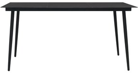 vidaXL Σετ Τραπεζαρίας Εξωτερικού Χώρου 9 τεμ. Μαύρο από Ρατάν PVC