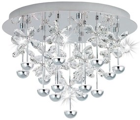 Φωτιστικό Οροφής - Πλαφονιέρα 39245 Pianopoli Led/15 Κρύσταλλο Chrome Eglo Metal, Glass
